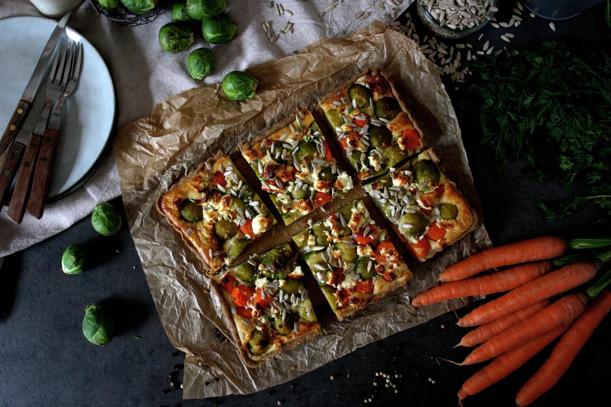 Rezeptbild: Rosenkohl-Karotten-Quiche