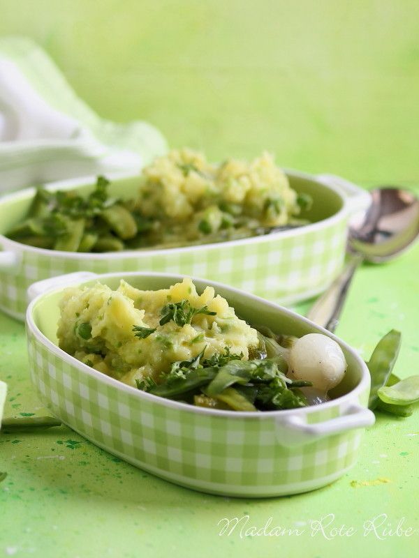 Rezeptbild: Gourmet-Kartoffelstampf mit zweierlei Erbsen