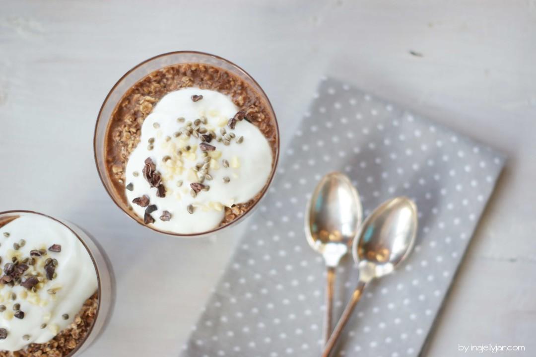 Rezeptbild: Vegane Overnight Oats mit Schokolade