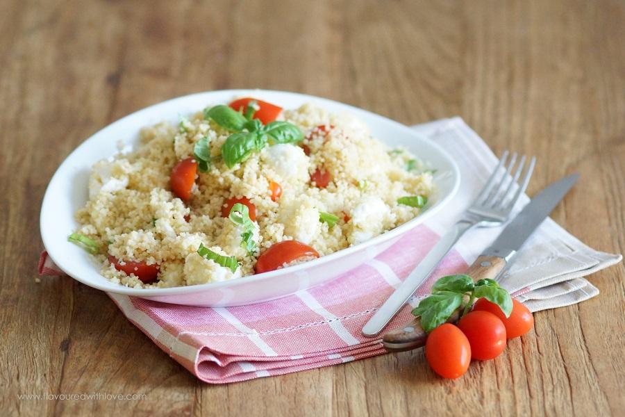 Rezeptbild: Couscous Caprese Salat