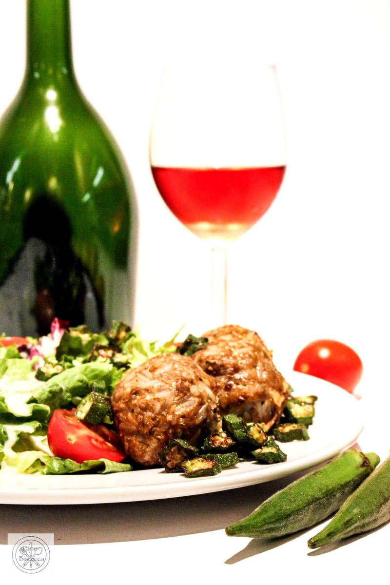 Rezeptbild: Reis-Fleischchuegeli mit Okra