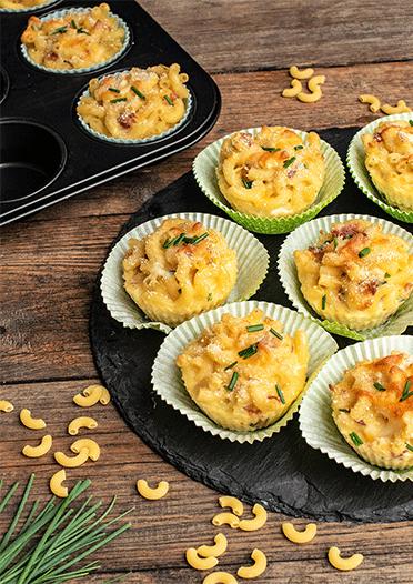 Rezeptbild: „Mac and Cheese“-Cups mit Bacon