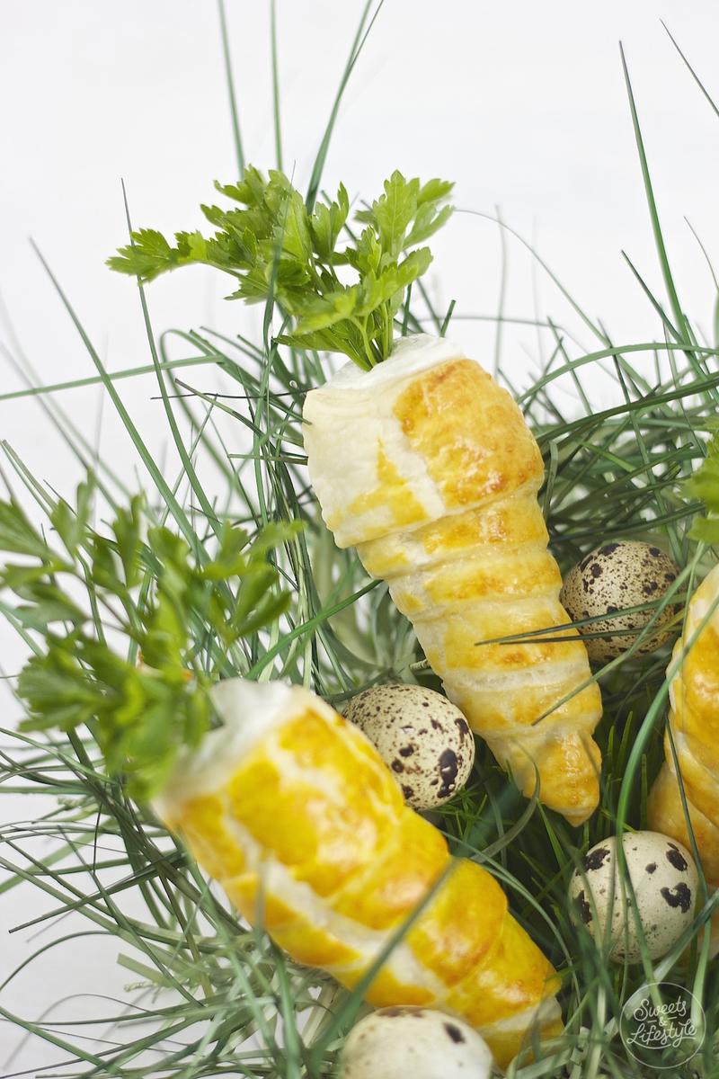 Rezeptbild: Gefüllte Blätterteig Karotten