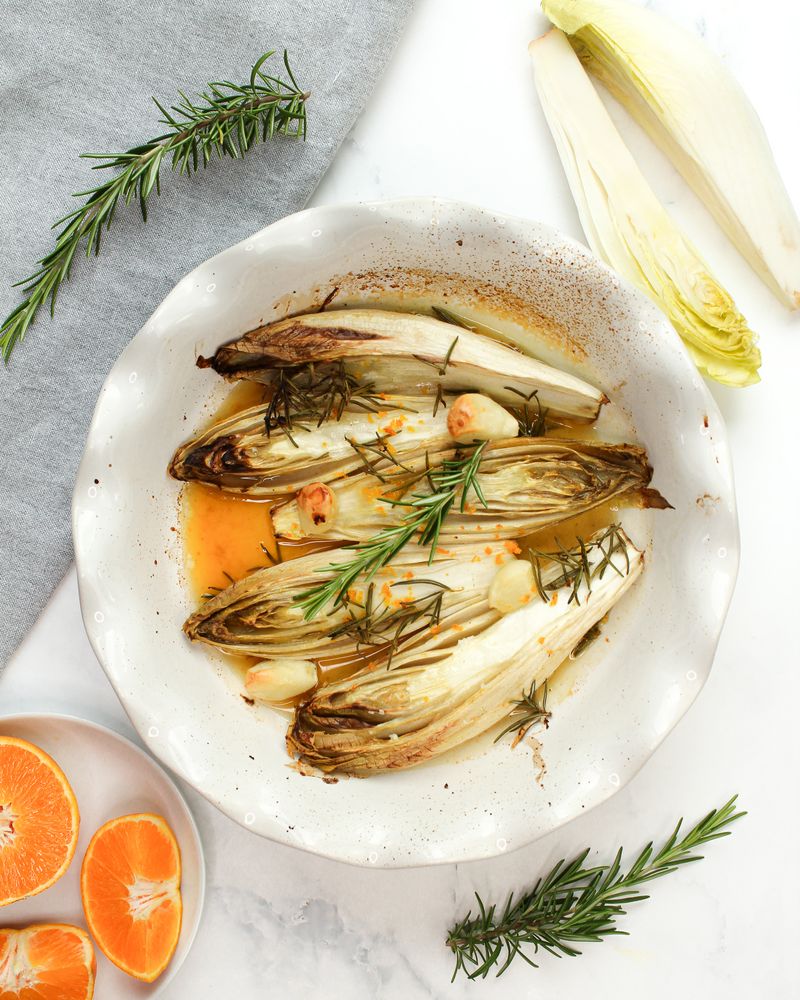 Rezeptbild: Chicorée mit Orange aus dem Ofen vegan