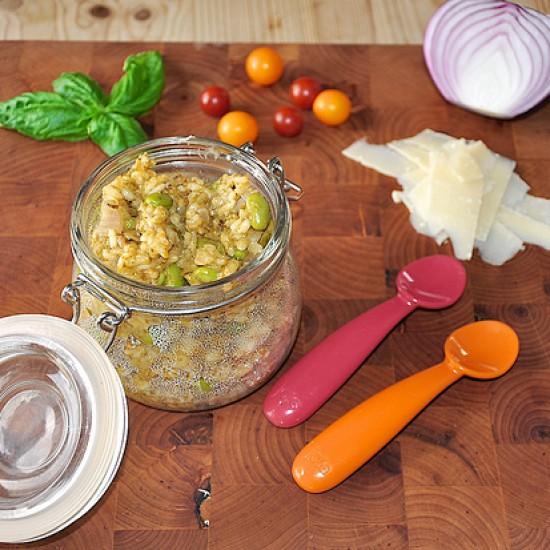 Rezeptbild: Gebackener Risotto mit Sojabohnen