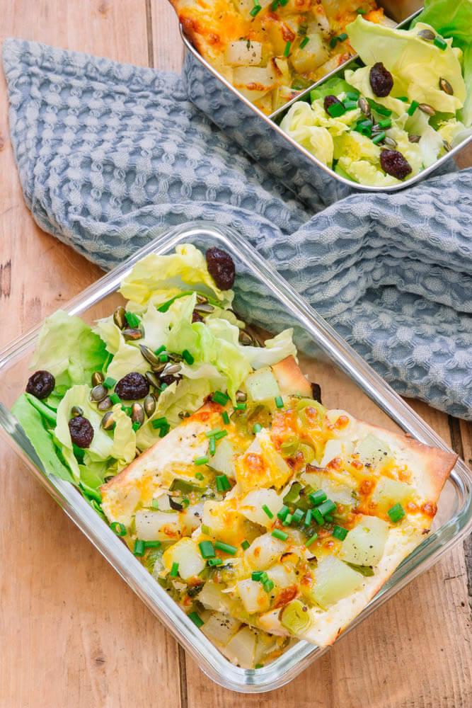 Rezeptbild: Flammkuchen mit Kohlrabi und Lauch