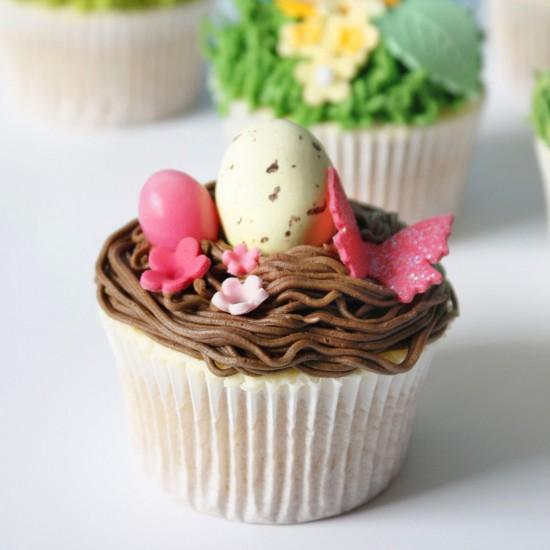 Rezeptbild: Oster Dessert Idee: Osternest Cupcakes mit Ostereiern