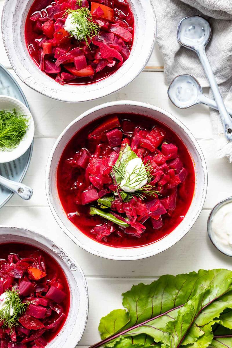 Rezeptbild: Vegetarischer Borschtsch (Rote-Bete-Suppe)
