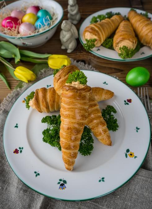 Rezeptbild: Hörnchen in Karottenform 