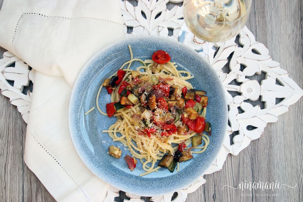 Rezeptbild: Spaghetti mit Ofengemüse