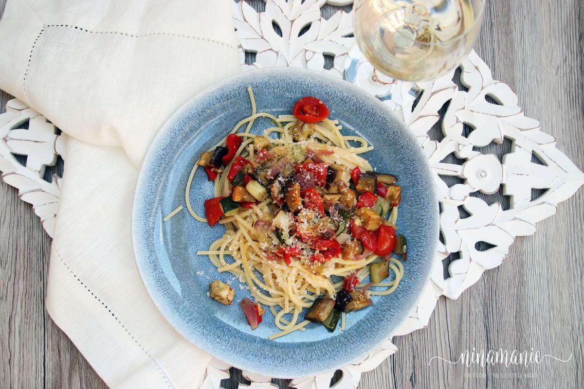 Rezeptbild: Spaghetti mit Ofengemüse