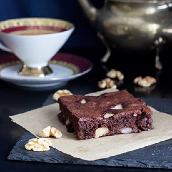 Rezeptbild: Birnen-Walnuss-Brownies