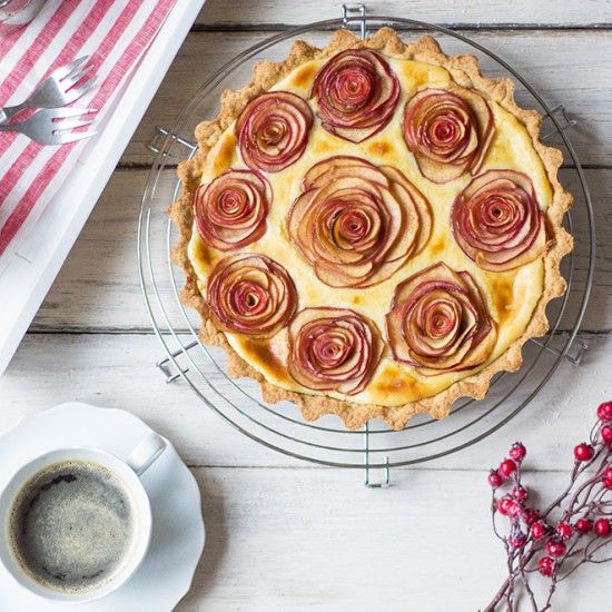 Rezeptbild: Apfelrosen-Kuchen