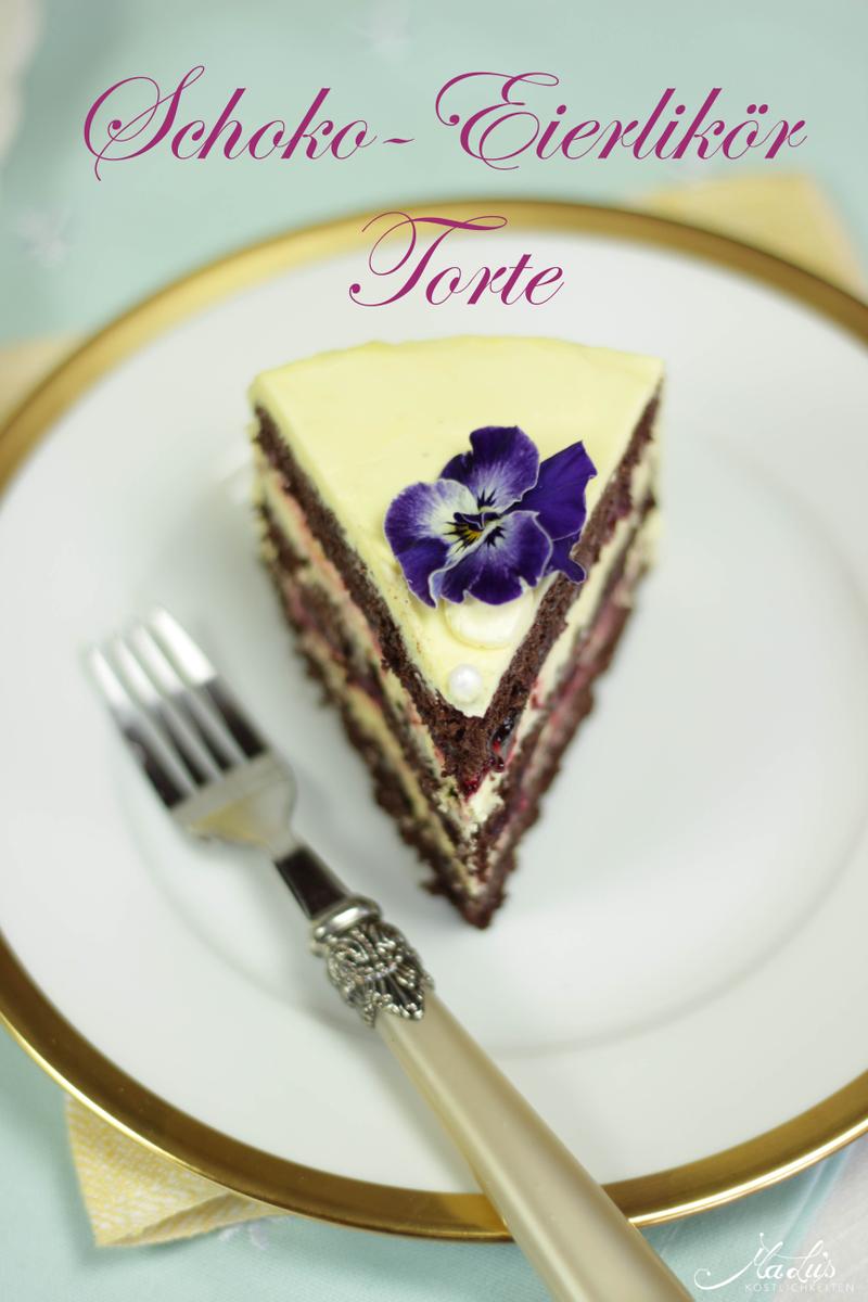 Rezeptbild: Schoko-Eierlikörtorte mit Fruchtfüllung