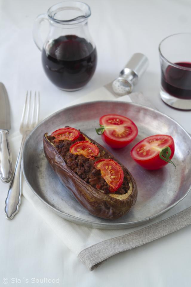 Rezeptbild: Gefüllte Auberginen {Papoutsakia} 