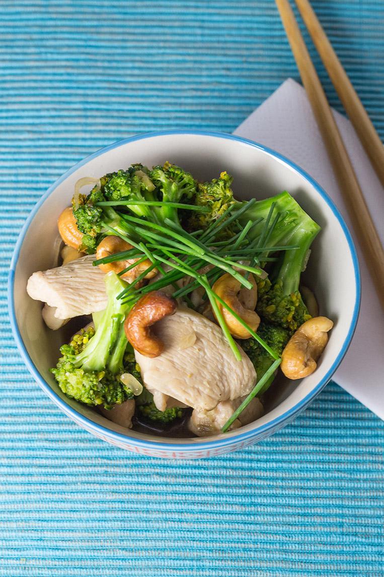 Rezeptbild: Chinesisches Brokkoli Hähnchen Stir fry mit Cashewnüssen