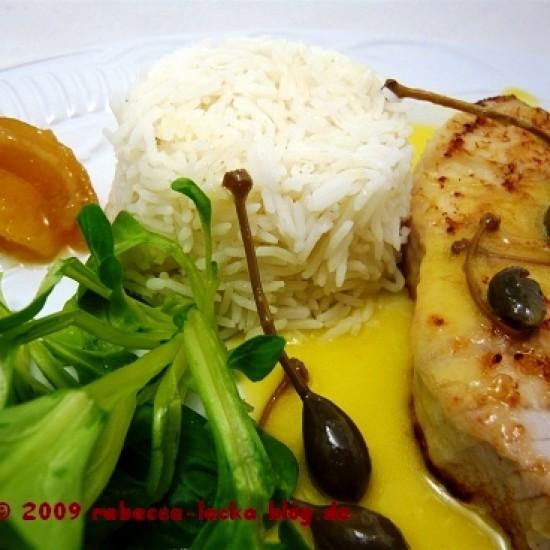 Rezeptbild: Schwertfischsteak mit Kapern-Zitronensauce
