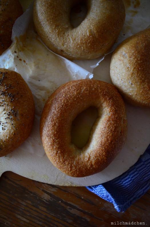 Rezeptbild: Bagels mit Mehlkochstück über Nacht