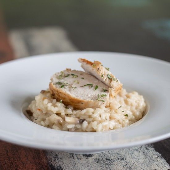 Rezeptbild: Pilz-Risotto mit italienischer Hähnchenbrust