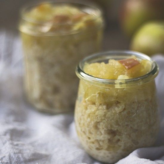 Rezeptbild: Mochi-Milchreis mit Apfel-Ingwer-Kompott