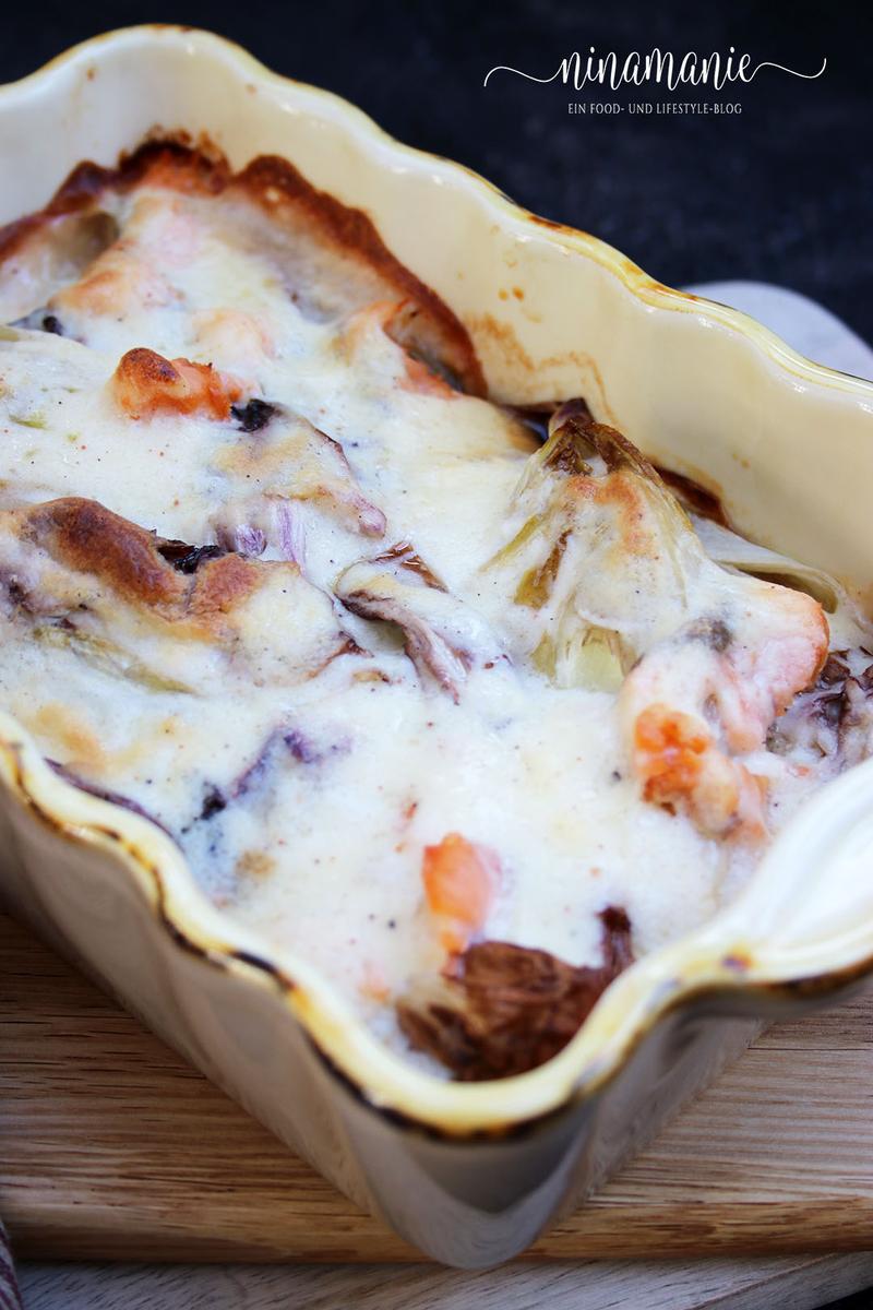 Rezeptbild: Chicorée-Radicchio-Auflauf