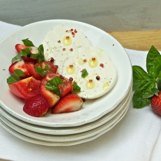 Rezeptbild: Tomaten-Erdbeer Salat