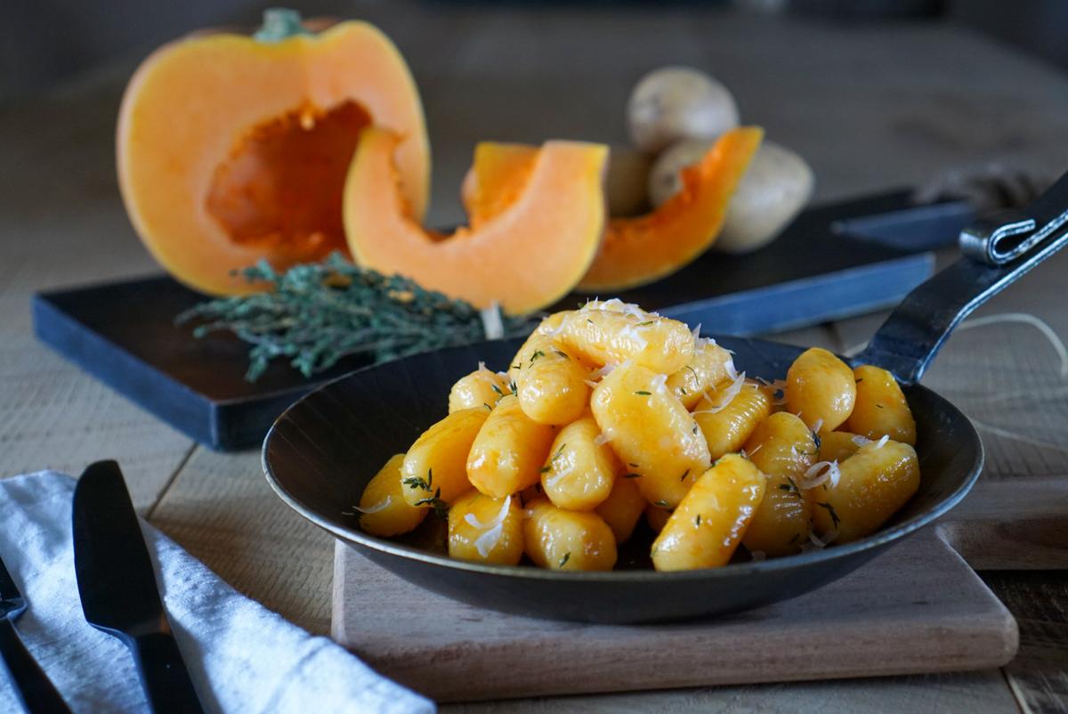 Rezeptbild: Kürbisgnocchi mit Thymianbutter