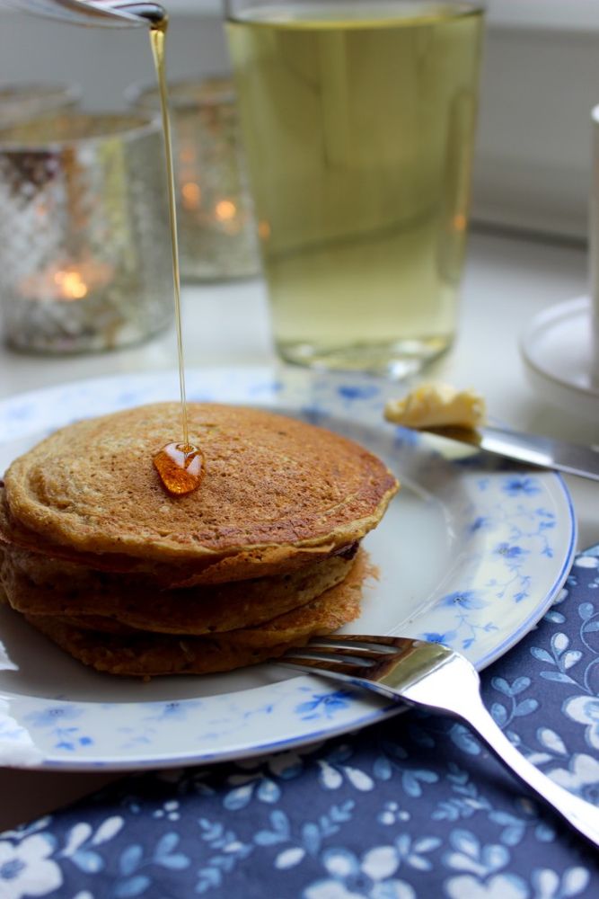 Rezeptbild: Kürbis Pancakes. Glutenfrei.