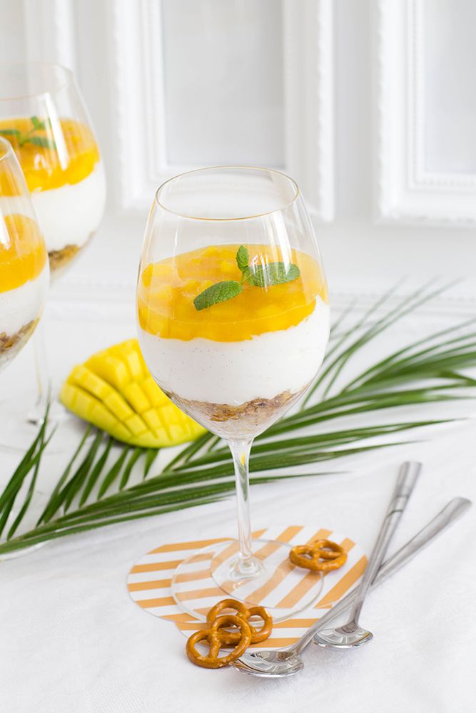 Rezeptbild: Exotisches Mango-Maracuja Schichtdessert