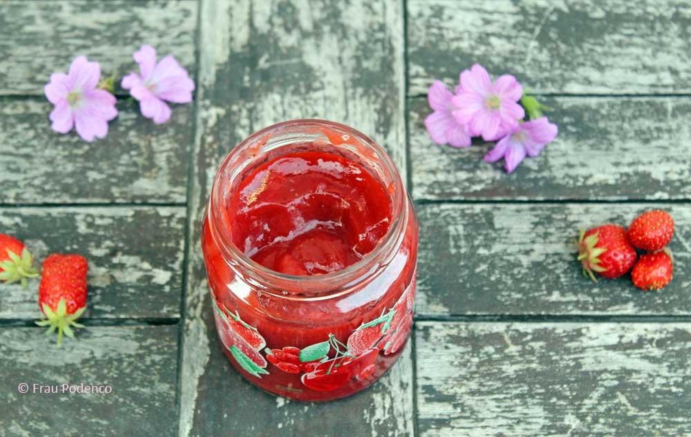 Rezeptbild: Erdbeer-Rhabarber-Marmelade
