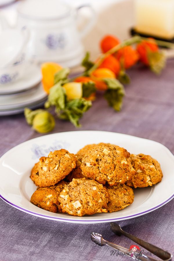Rezeptbild: Apfel-Dinkelvollkorn-Cookies mit Nüssen und Rosinen