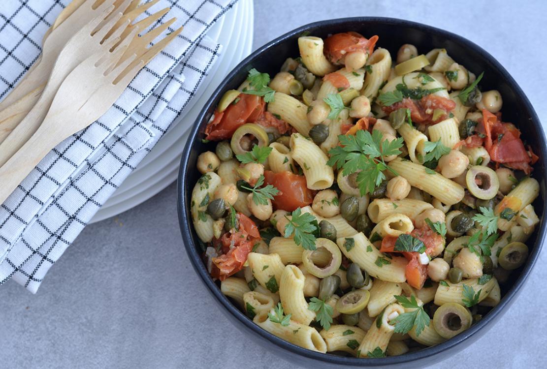 Rezeptbild: Nudelsalat mit Kichererbsen