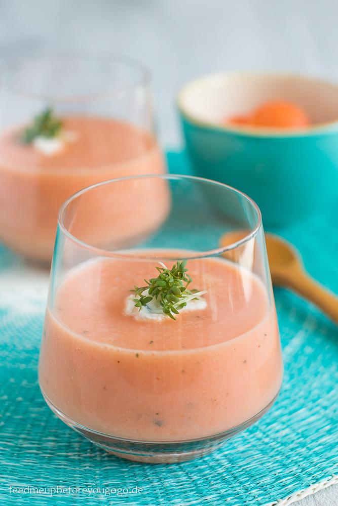 Rezeptbild: Melonen-Gazpacho mit Estragon und Kresse