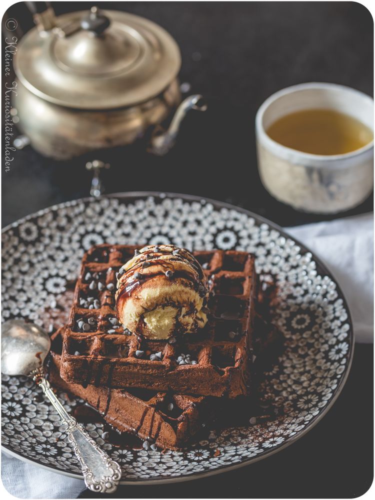 Rezeptbild: Dunkle Schokowaffeln mit Olivenöl
