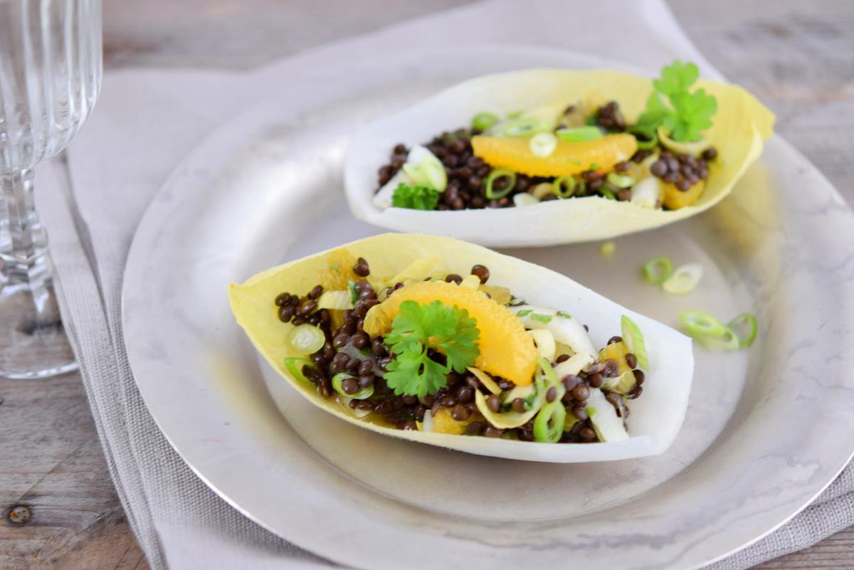 Rezeptbild: Chicorée-Linsensalat 