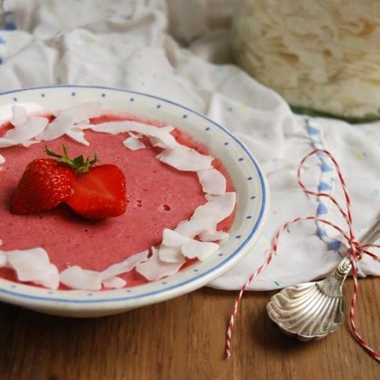 Rezeptbild: Leichte Erdbeermousse - 100 % vegan!