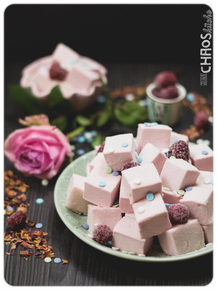 Rezeptbild: Himbeer Rosen Marshmallows