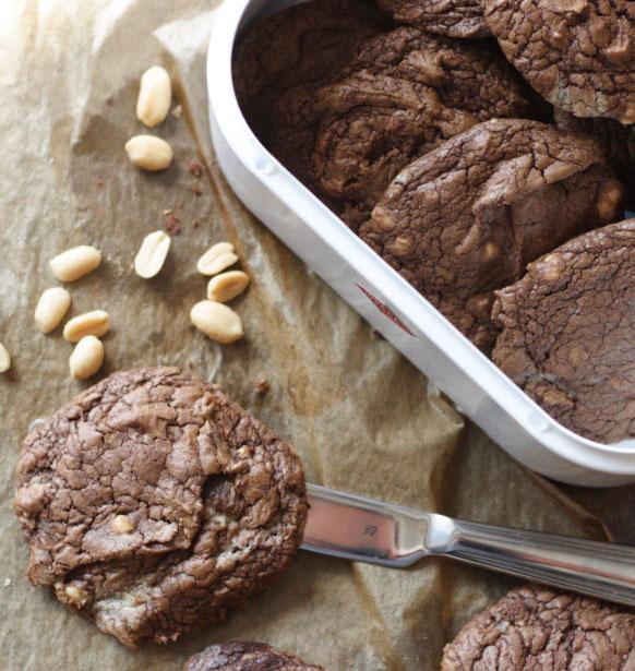 Rezeptbild: weiche Erdnuss-Schoko-Cookies