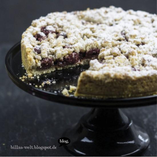 Rezeptbild: Kirschstreuselkuchen: glutenfrei, vegan und mit ganz viel Knusper!