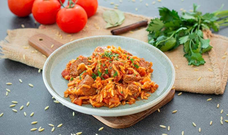 Rezeptbild: Griechisches Giouvetsi mit Lamm
