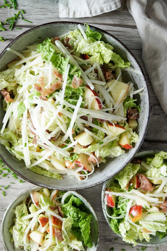 Rezeptbild: Kohlrabi Apfel Salat mit Honig-Dijon-Dressing