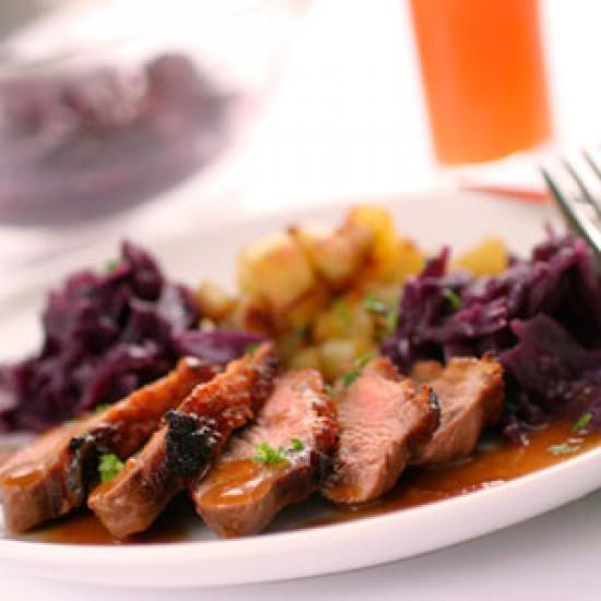 Rezeptbild: Entenbrust mit Campari-Sauce