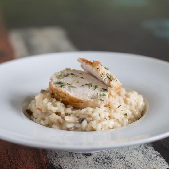 Rezeptbild: Pilz-Risotto mit italienischer Hähnchenbrust
