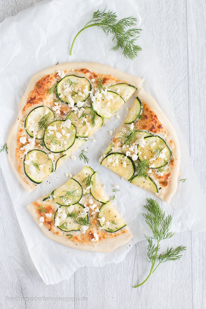 Rezeptbild: Zucchinipizza mit Dill und Feta