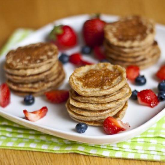 Rezeptbild: Mini Hafer Bananen Hüttenkäse Pancakes