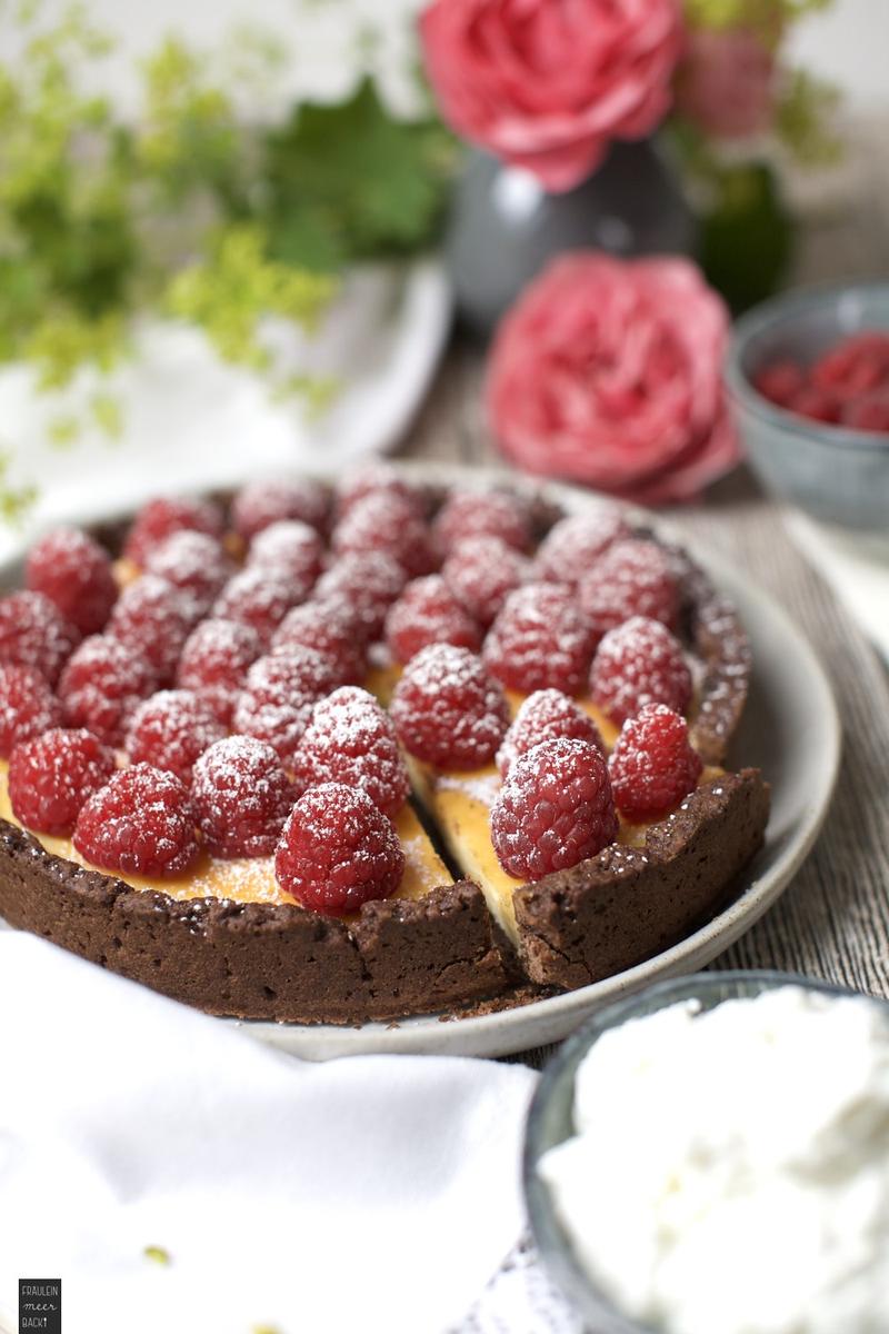 Rezeptbild: Himbeer-Käsekuchen mit Schokoboden