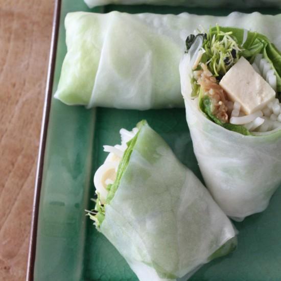 Rezeptbild: Tofu-Frühlingsrollen und Hoisinsauce