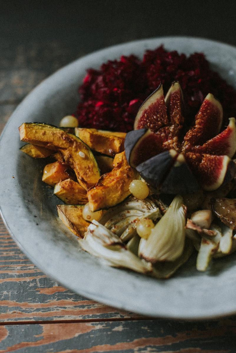 Rezeptbild: herbstliche Bowl mit grünem Hokkaido