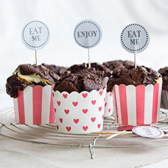 Rezeptbild: Schokomuffins mit Käsekuchenkern