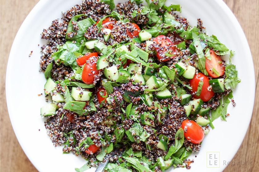 Rezeptbild: Quinoa Sommer-Salat mit Honig-Zitronen-Ingwer-Dressing